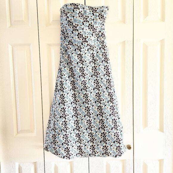 J. Crew Strapless Fit N Flare Floral Dress, US Women's Size 2 - Picture 1 of 5